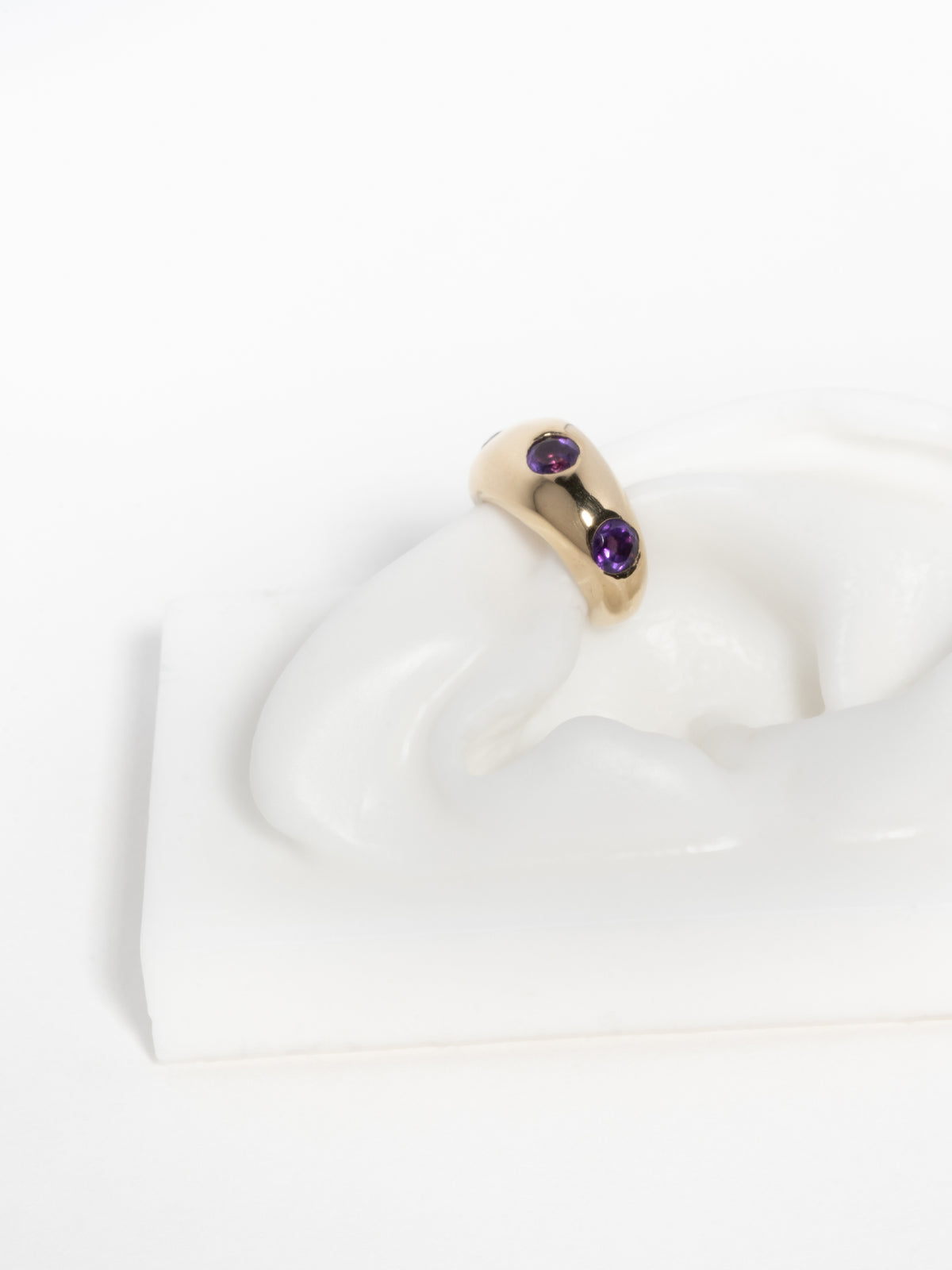 Gold plated GROSSO Gem ear cuff with purple amethyst  gems 