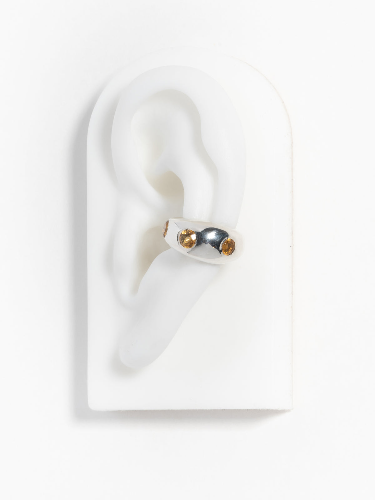 Sterling silver GROSSO Gem ear cuff with citrine gems 