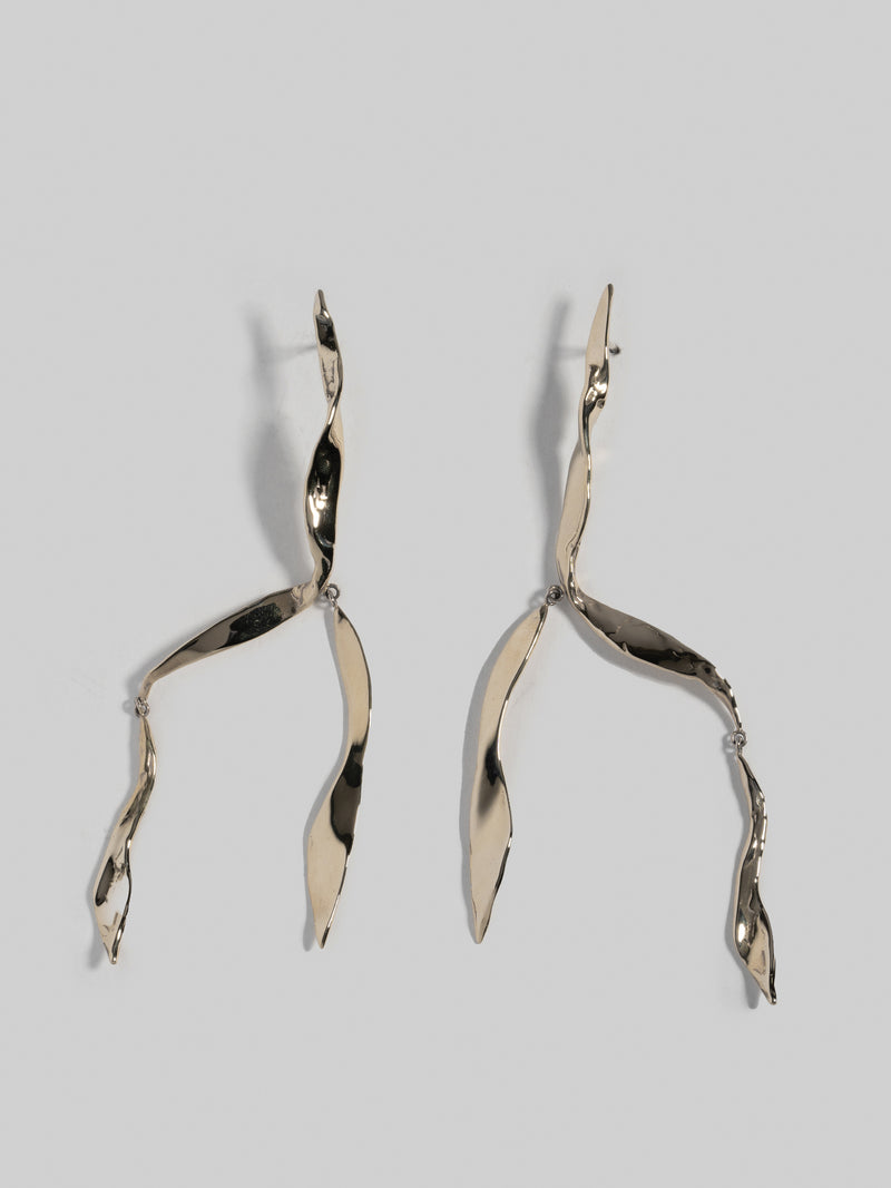 Product image of FARIS BAILE Earrings in gold-plated bronze (front view)