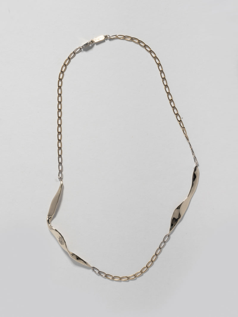 Product image of FARIS BLADE Necklace in 14k gold-plated bronze, full item in frame