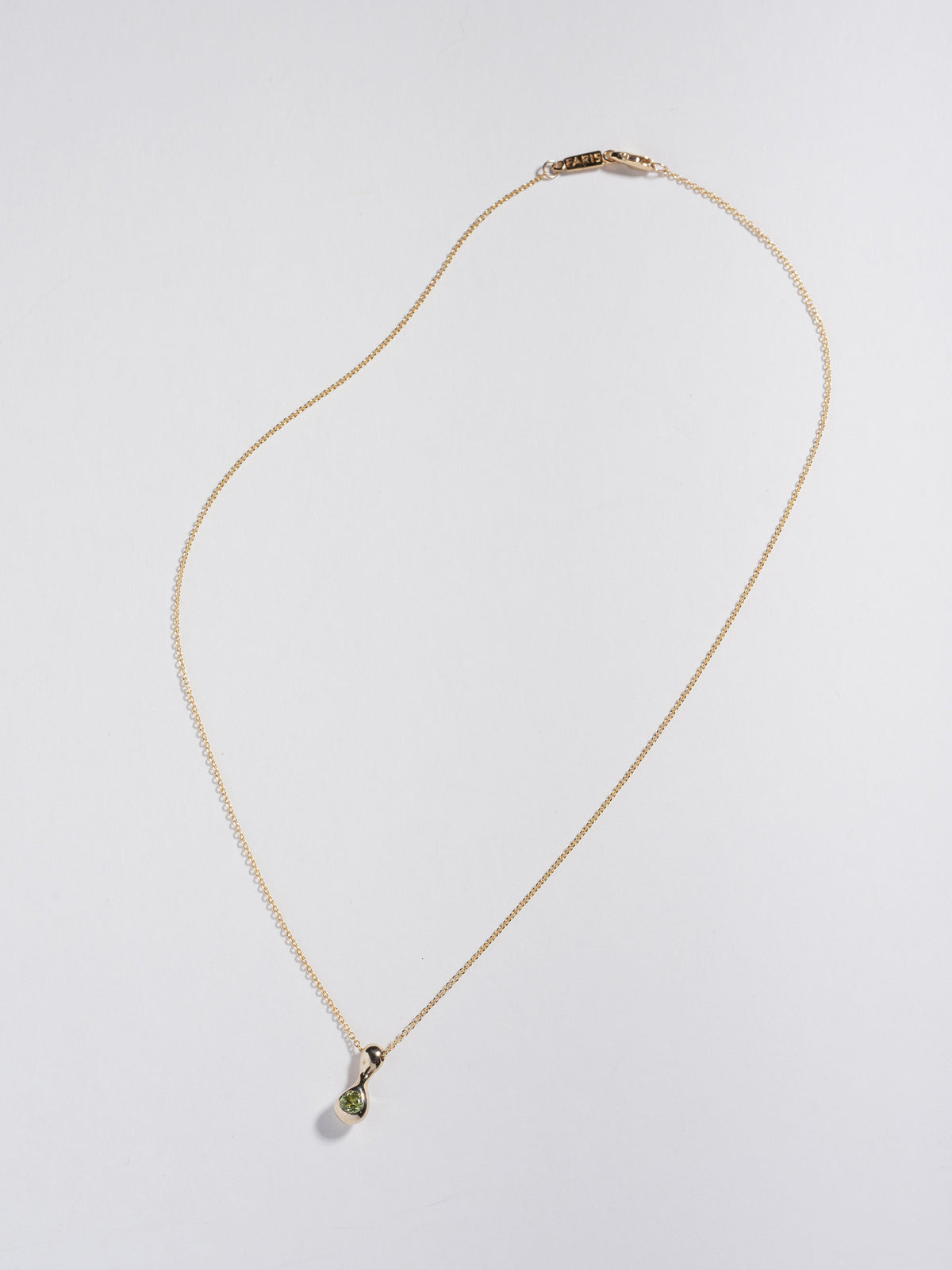 Product image of full FARIS BOLITO Necklace in 14k gold with peridot (front view)