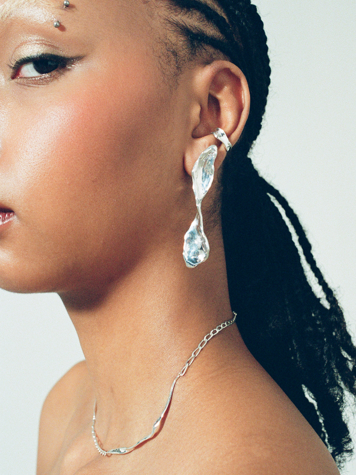 COAST Ear Cuff in sterling silver on model