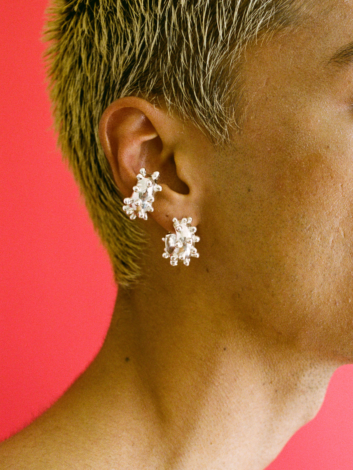 FARIS DOTTO HOOPS AND EAR CUFF IN SILVER