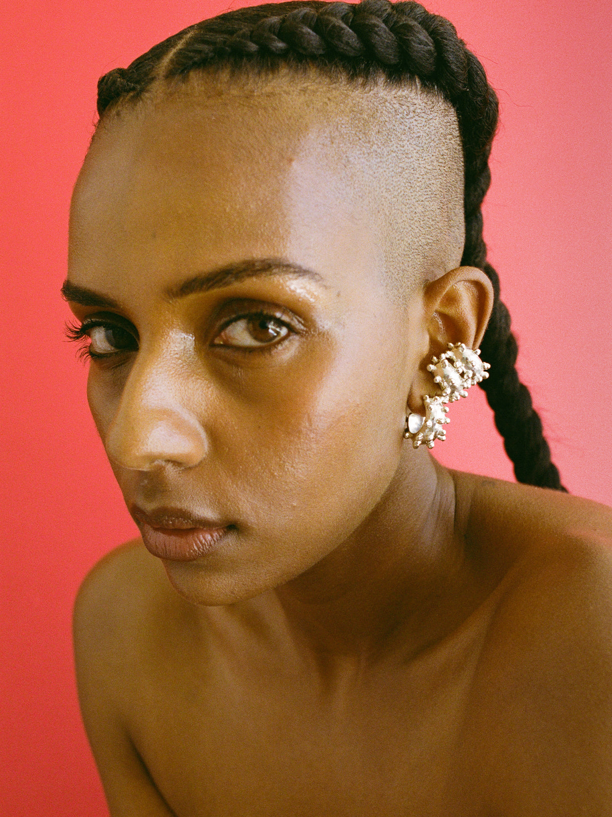 FARIS DOTTO HOOPS AND EAR CUFFS IN SILVER