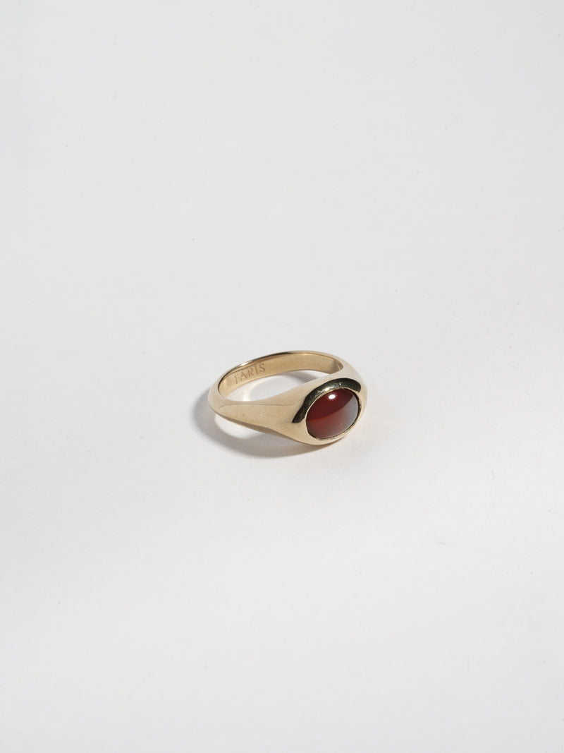 Product image of FARIS EYE Ring in Gold-Plated Bronze with Carnelian