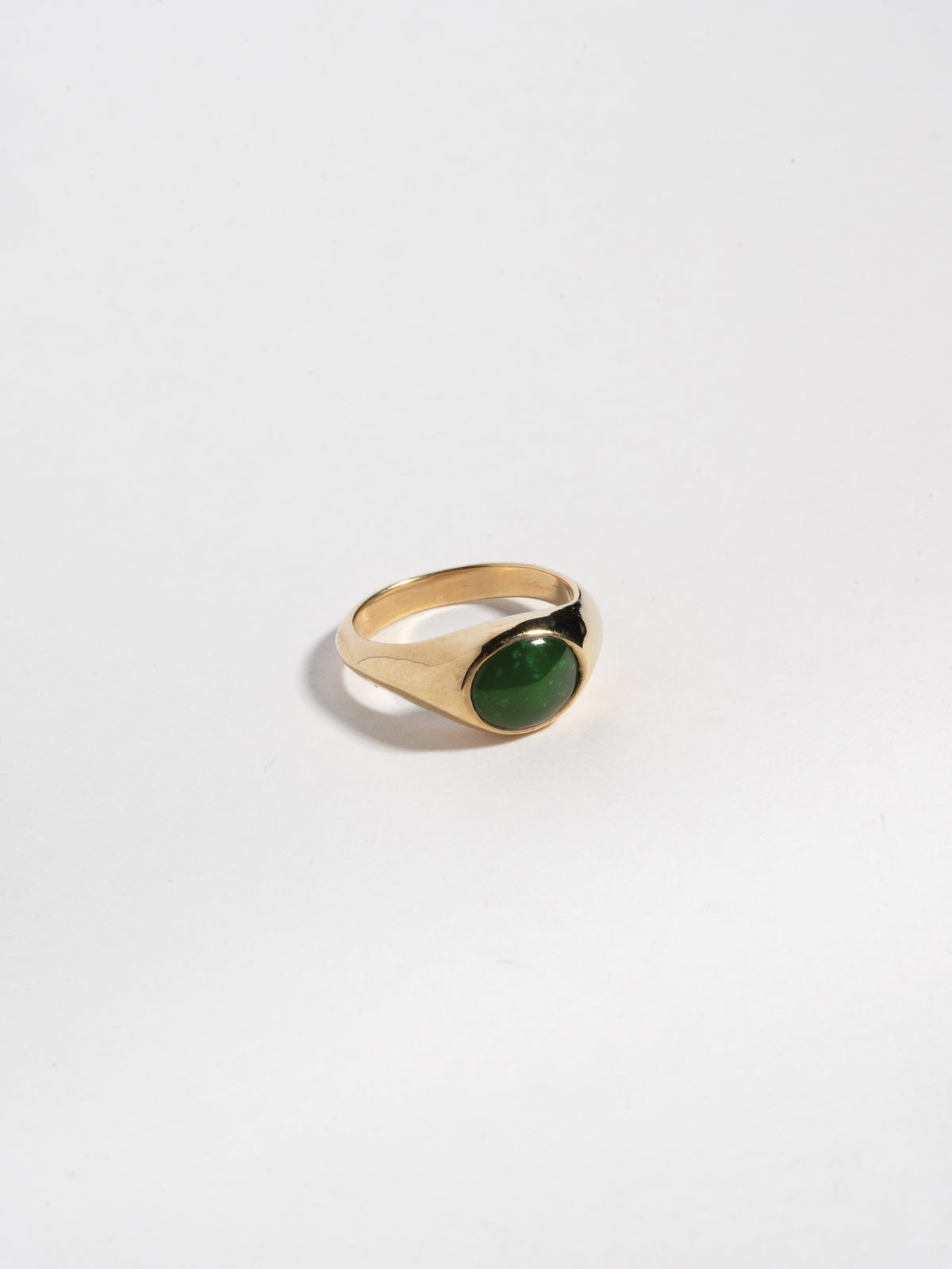 Product image of FARIS EYE Ring in Gold-Plated Bronze with Jade
