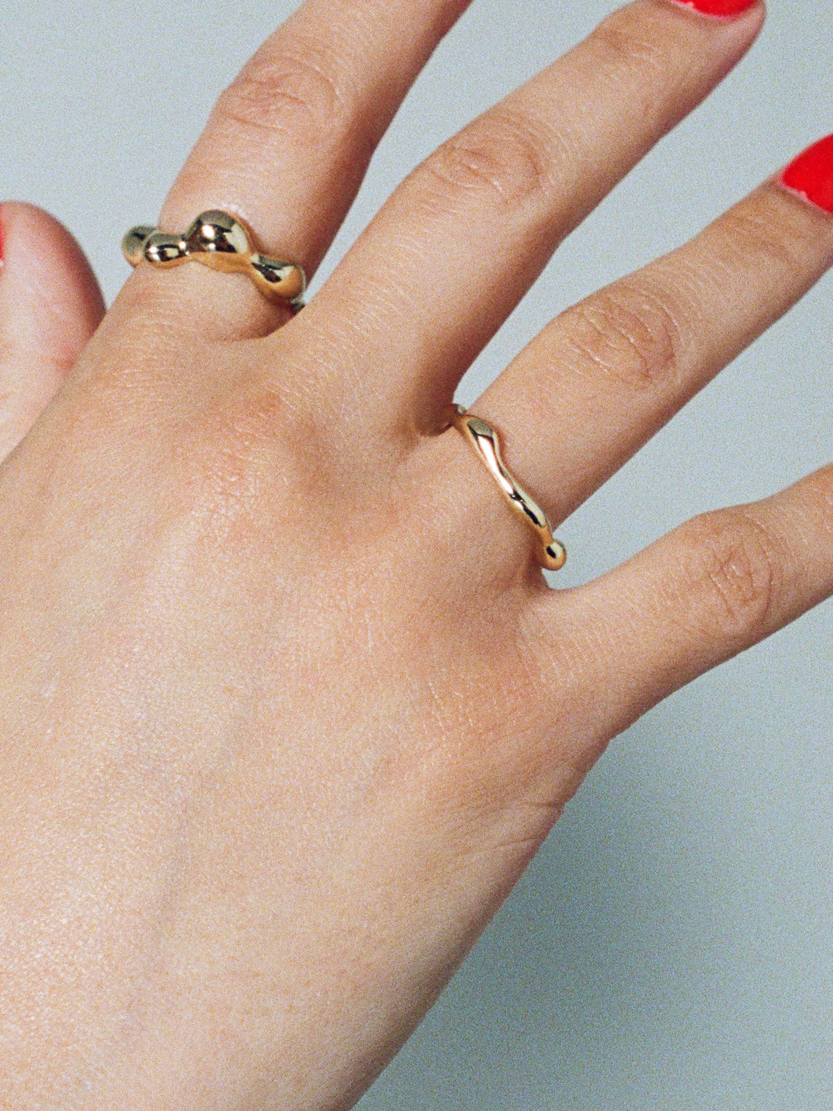 SEEP Ring in gold-plate on model