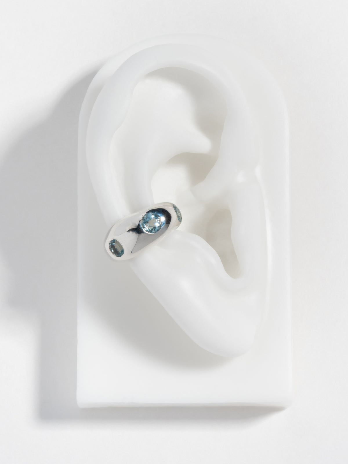 Sterling silver GROSSO Gem ear cuff with topaz gems 