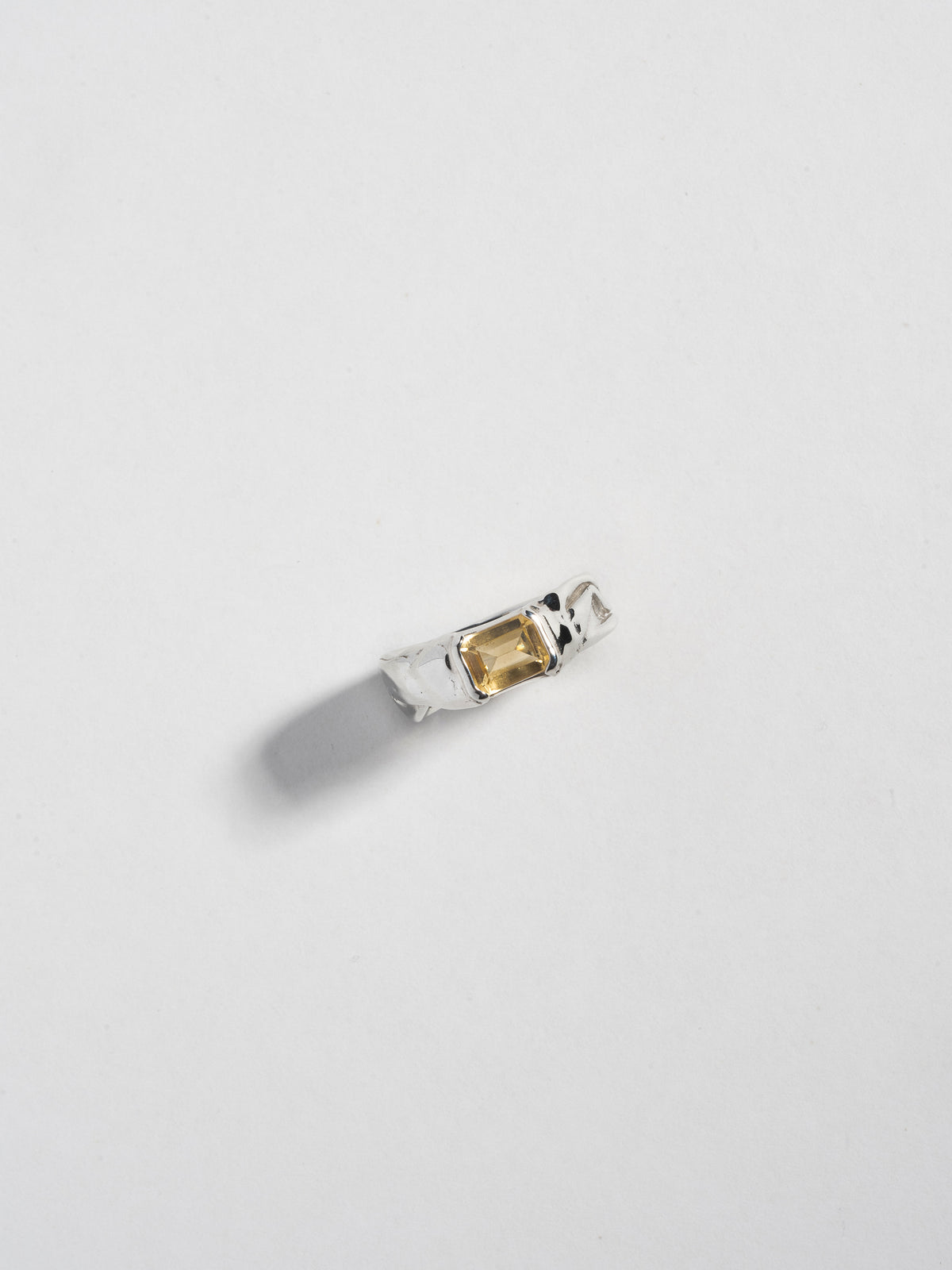 Sterling silver NAST ring with citrine (top view)